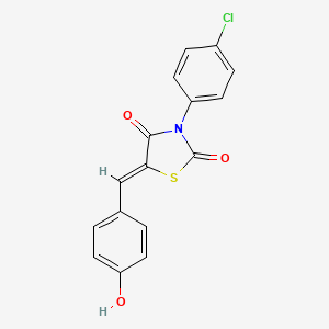 molecular formula C16H10ClNO3S B4951065 3-(4-chlorophenyl)-5-(4-hydroxybenzylidene)-1,3-thiazolidine-2,4-dione 