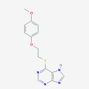 molecular formula C14H14N4O2S B495107 6-[2-(4-methoxyphenoxy)ethylsulfanyl]-7H-purine 