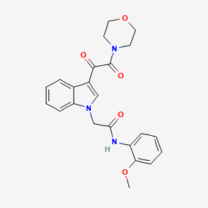 molecular formula C23H23N3O5 B4951071 N-(2-methoxyphenyl)-2-{3-[4-morpholinyl(oxo)acetyl]-1H-indol-1-yl}acetamide 