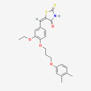 (5E)-5-[[4-[3-(3,4-dimethylphenoxy)propoxy]-3-ethoxyphenyl]methylidene]-2-sulfanylidene-1,3-thiazolidin-4-one