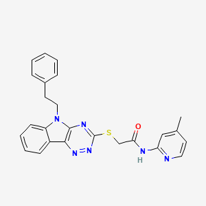 N-(4-methyl-2-pyridinyl)-2-{[5-(2-phenylethyl)-5H-[1,2,4]triazino[5,6-b]indol-3-yl]thio}acetamide