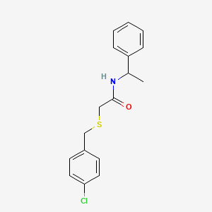 molecular formula C17H18ClNOS B4951143 2-[(4-chlorobenzyl)thio]-N-(1-phenylethyl)acetamide 