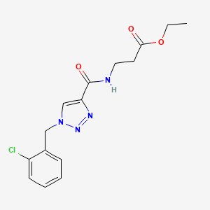 molecular formula C15H17ClN4O3 B4951148 ethyl N-{[1-(2-chlorobenzyl)-1H-1,2,3-triazol-4-yl]carbonyl}-beta-alaninate 