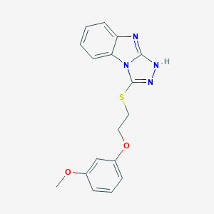 molecular formula C17H16N4O2S B495116 3-{[2-(3-methoxyphenoxy)ethyl]sulfanyl}-9H-[1,2,4]triazolo[4,3-a]benzimidazole 