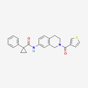 molecular formula C24H22N2O2S B4951164 1-phenyl-N-[2-(thiophene-3-carbonyl)-3,4-dihydro-1H-isoquinolin-7-yl]cyclopropane-1-carboxamide 