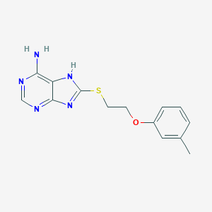 molecular formula C14H15N5OS B495117 8-{[2-(3-methylphenoxy)ethyl]sulfanyl}-9H-purin-6-amine 