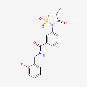 N-(2-fluorobenzyl)-3-(4-methyl-1,1-dioxido-3-oxo-2-isothiazolidinyl)benzamide