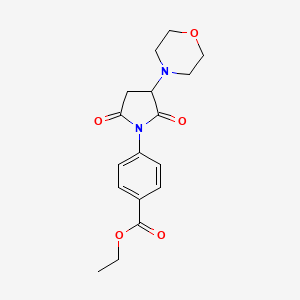 molecular formula C17H20N2O5 B4951176 ethyl 4-[3-(4-morpholinyl)-2,5-dioxo-1-pyrrolidinyl]benzoate 