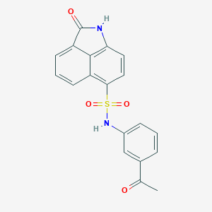 molecular formula C19H14N2O4S B495118 N-(3-acetylphenyl)-2-oxo-1,2-dihydrobenzo[cd]indole-6-sulfonamide 