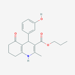 propyl 4-(3-hydroxyphenyl)-2-methyl-5-oxo-1,4,5,6,7,8-hexahydro-3-quinolinecarboxylate