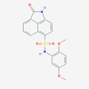 molecular formula C19H16N2O5S B495122 N-(2,5-dimethoxyphenyl)-2-oxo-1,2-dihydrobenzo[cd]indole-6-sulfonamide 