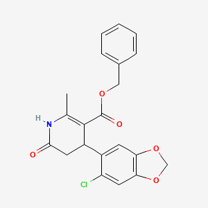 molecular formula C21H18ClNO5 B4951220 benzyl 4-(6-chloro-1,3-benzodioxol-5-yl)-2-methyl-6-oxo-1,4,5,6-tetrahydro-3-pyridinecarboxylate 