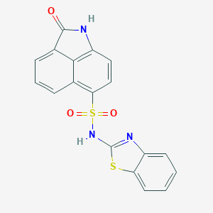 molecular formula C18H11N3O3S2 B495125 N-(1,3-benzothiazol-2-yl)-2-oxo-1,2-dihydrobenzo[cd]indole-6-sulfonamide CAS No. 920116-88-7