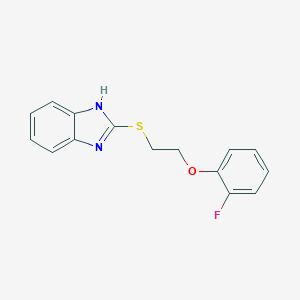 molecular formula C15H13FN2OS B495127 2-{[2-(2-fluorophenoxy)ethyl]sulfanyl}-1H-benzimidazole 