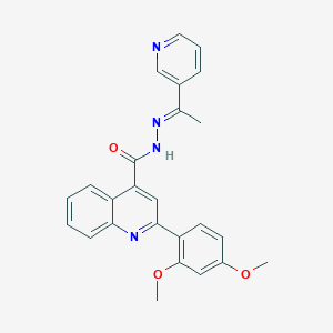 2-(2,4-dimethoxyphenyl)-N'-[1-(3-pyridinyl)ethylidene]-4-quinolinecarbohydrazide