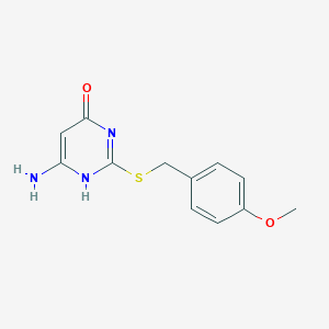 molecular formula C12H13N3O2S B495133 6-amino-2-[(4-methoxyphenyl)methylsulfanyl]-1H-pyrimidin-4-one 
