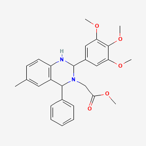 molecular formula C27H30N2O5 B4951345 methyl [6-methyl-4-phenyl-2-(3,4,5-trimethoxyphenyl)-1,4-dihydro-3(2H)-quinazolinyl]acetate 