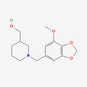 {1-[(7-methoxy-1,3-benzodioxol-5-yl)methyl]-3-piperidinyl}methanol