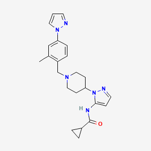 N-(1-{1-[2-methyl-4-(1H-pyrazol-1-yl)benzyl]-4-piperidinyl}-1H-pyrazol-5-yl)cyclopropanecarboxamide