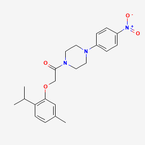 molecular formula C22H27N3O4 B4951366 1-[(2-isopropyl-5-methylphenoxy)acetyl]-4-(4-nitrophenyl)piperazine 