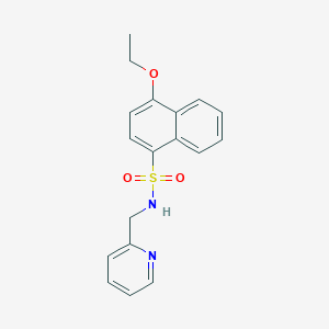molecular formula C18H18N2O3S B495138 4-乙氧基-N-(吡啶-2-基甲基)萘-1-磺酰胺 CAS No. 443904-37-8