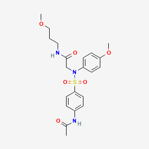 molecular formula C21H27N3O6S B4951392 N~2~-{[4-(acetylamino)phenyl]sulfonyl}-N~2~-(4-methoxyphenyl)-N~1~-(3-methoxypropyl)glycinamide CAS No. 6221-21-2