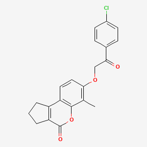 molecular formula C21H17ClO4 B4951400 7-[2-(4-chlorophenyl)-2-oxoethoxy]-6-methyl-2,3-dihydrocyclopenta[c]chromen-4(1H)-one 