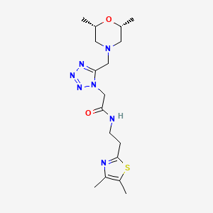 2-(5-{[(2R*,6S*)-2,6-dimethyl-4-morpholinyl]methyl}-1H-tetrazol-1-yl)-N-[2-(4,5-dimethyl-1,3-thiazol-2-yl)ethyl]acetamide