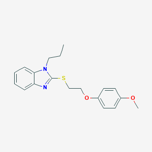 molecular formula C19H22N2O2S B495147 2-[2-(4-Methoxy-phenoxy)-ethylsulfanyl]-1-propyl-1H-benzoimidazole 