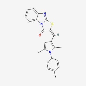 molecular formula C23H19N3OS B4951471 2-{[2,5-dimethyl-1-(4-methylphenyl)-1H-pyrrol-3-yl]methylene}[1,3]thiazolo[3,2-a]benzimidazol-3(2H)-one 