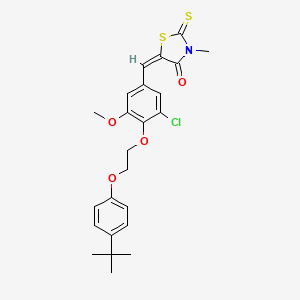 molecular formula C24H26ClNO4S2 B4951496 5-{4-[2-(4-tert-butylphenoxy)ethoxy]-3-chloro-5-methoxybenzylidene}-3-methyl-2-thioxo-1,3-thiazolidin-4-one 