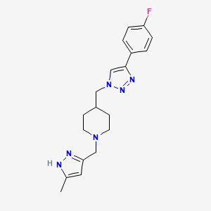 4-{[4-(4-fluorophenyl)-1H-1,2,3-triazol-1-yl]methyl}-1-[(3-methyl-1H-pyrazol-5-yl)methyl]piperidine trifluoroacetate