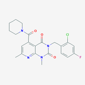 3-(2-chloro-4-fluorobenzyl)-1,7-dimethyl-5-(1-piperidinylcarbonyl)pyrido[2,3-d]pyrimidine-2,4(1H,3H)-dione