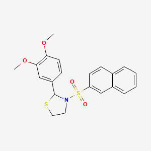 2-(3,4-dimethoxyphenyl)-3-(2-naphthylsulfonyl)-1,3-thiazolidine