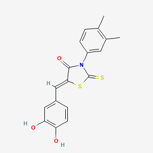 molecular formula C18H15NO3S2 B4951547 5-(3,4-dihydroxybenzylidene)-3-(3,4-dimethylphenyl)-2-thioxo-1,3-thiazolidin-4-one CAS No. 304861-28-7