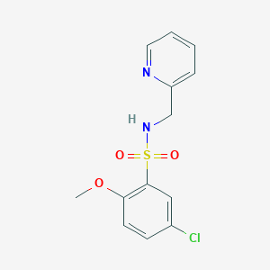 molecular formula C13H13ClN2O3S B495160 5-Chloro-2-methoxy-N-pyridin-2-ylmethyl-benzenesulfonamide CAS No. 332021-60-0
