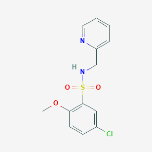 molecular formula C13H13ClN2O3S B495160 5-chloro-2-methoxy-N-(pyridin-2-ylmethyl)benzenesulfonamide CAS No. 332021-60-0