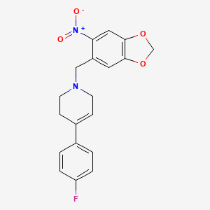 4-(4-fluorophenyl)-1-[(6-nitro-1,3-benzodioxol-5-yl)methyl]-3,6-dihydro-2H-pyridine