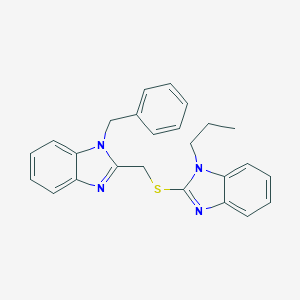 molecular formula C25H24N4S B495166 2-{[1-Benzylbenzimidazol-2-yl]methylthio}-1-propylbenzimidazole 