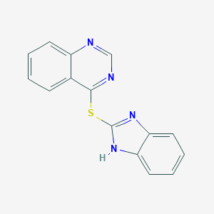 molecular formula C15H10N4S B495168 1H-benzimidazol-2-yl 4-quinazolinyl sulfide 