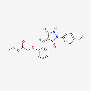 molecular formula C22H22N2O5 B4951694 ethyl (2-{[1-(4-ethylphenyl)-3,5-dioxo-4-pyrazolidinylidene]methyl}phenoxy)acetate 