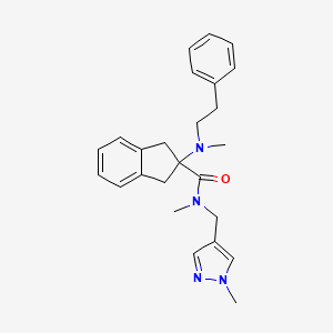 molecular formula C25H30N4O B4951696 N-methyl-2-[methyl(2-phenylethyl)amino]-N-[(1-methyl-1H-pyrazol-4-yl)methyl]-2-indanecarboxamide 