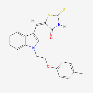 molecular formula C21H18N2O2S2 B4951756 5-({1-[2-(4-methylphenoxy)ethyl]-1H-indol-3-yl}methylene)-2-thioxo-1,3-thiazolidin-4-one 