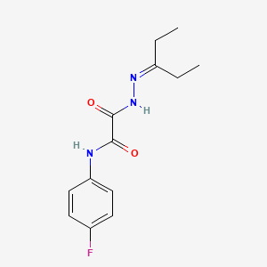 molecular formula C13H16FN3O2 B4951758 N-(4-fluorophenyl)-N'-(pentan-3-ylideneamino)oxamide 