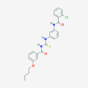 N-[3-({[(3-butoxybenzoyl)amino]carbonothioyl}amino)phenyl]-2-chlorobenzamide