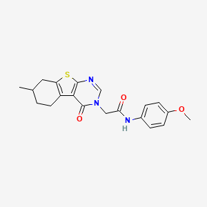 N-(4-methoxyphenyl)-2-(7-methyl-4-oxo-5,6,7,8-tetrahydro[1]benzothieno[2,3-d]pyrimidin-3(4H)-yl)acetamide