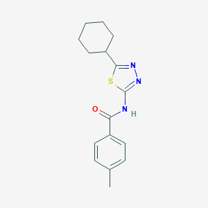 molecular formula C16H19N3OS B495177 N-(5-cyclohexyl-1,3,4-thiadiazol-2-yl)-4-methylbenzamide 