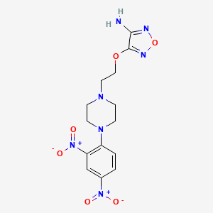 molecular formula C14H17N7O6 B4951774 4-{2-[4-(2,4-dinitrophenyl)-1-piperazinyl]ethoxy}-1,2,5-oxadiazol-3-amine 