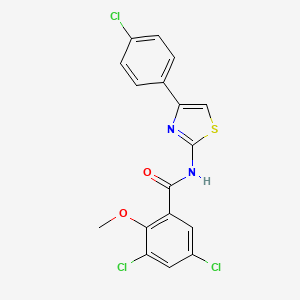 3,5-dichloro-N-[4-(4-chlorophenyl)-1,3-thiazol-2-yl]-2-methoxybenzamide