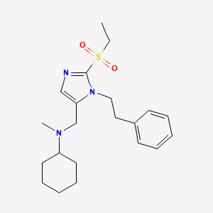 N-{[2-(ethylsulfonyl)-1-(2-phenylethyl)-1H-imidazol-5-yl]methyl}-N-methylcyclohexanamine